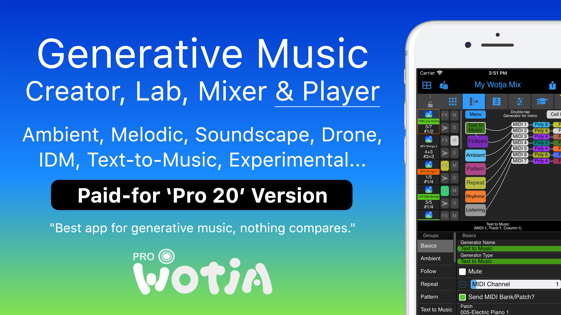 Wotja: Generative Music | Creator, Lab, Mixer & Player