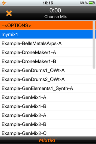 Mix Files List Screen