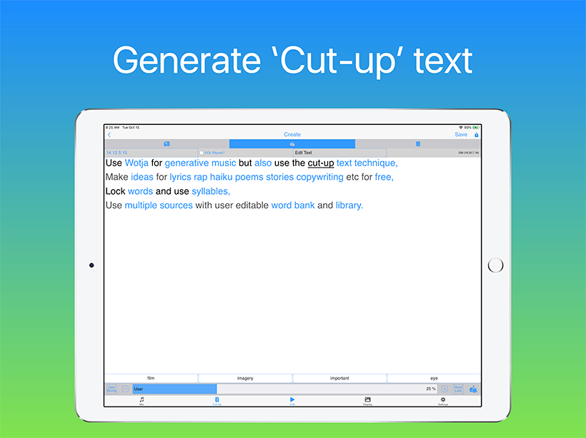 Wotja: Genarate 'cut-up' text