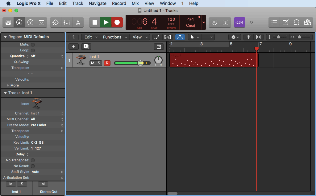 Logic Pro X MIDI Recording