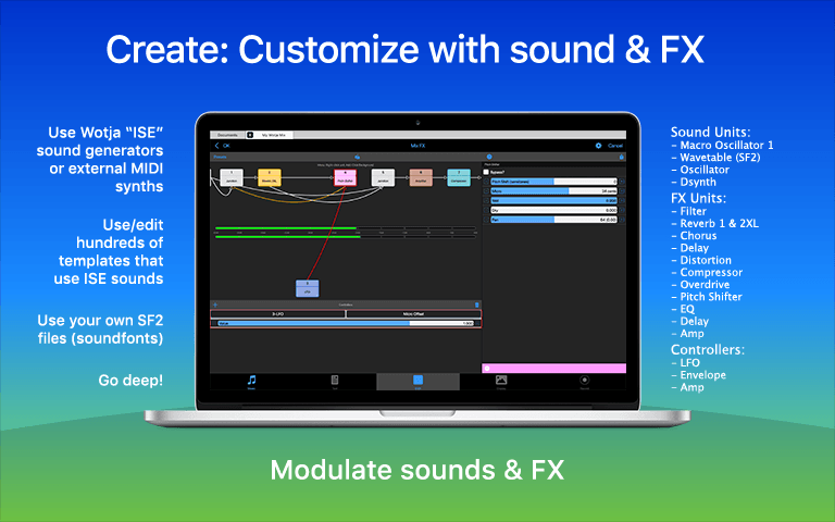 Wotja Pro 21: Customize with sound design