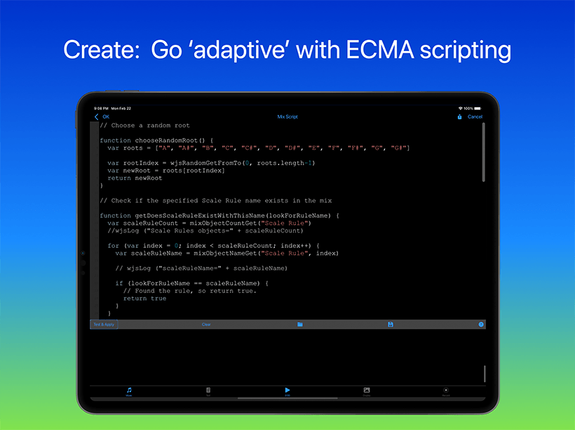 Wotja Pro 21: Go 'adaptive' with ECMA Scripting