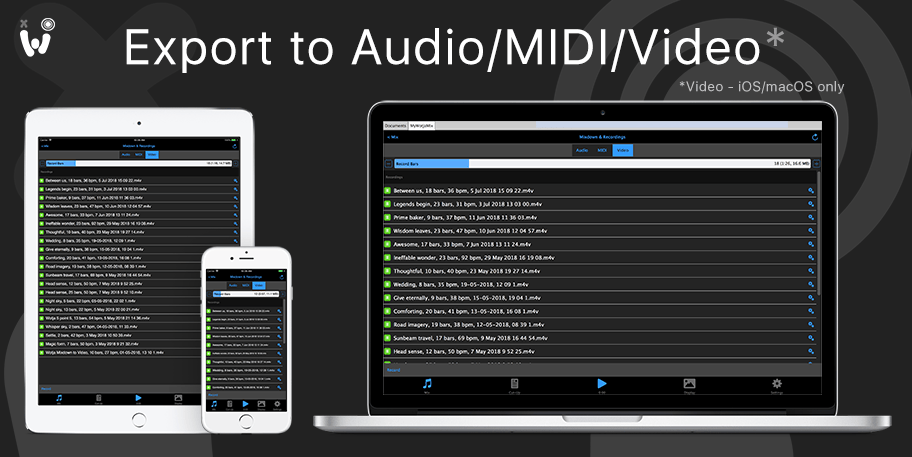 Export to Audio/MIDI/Video